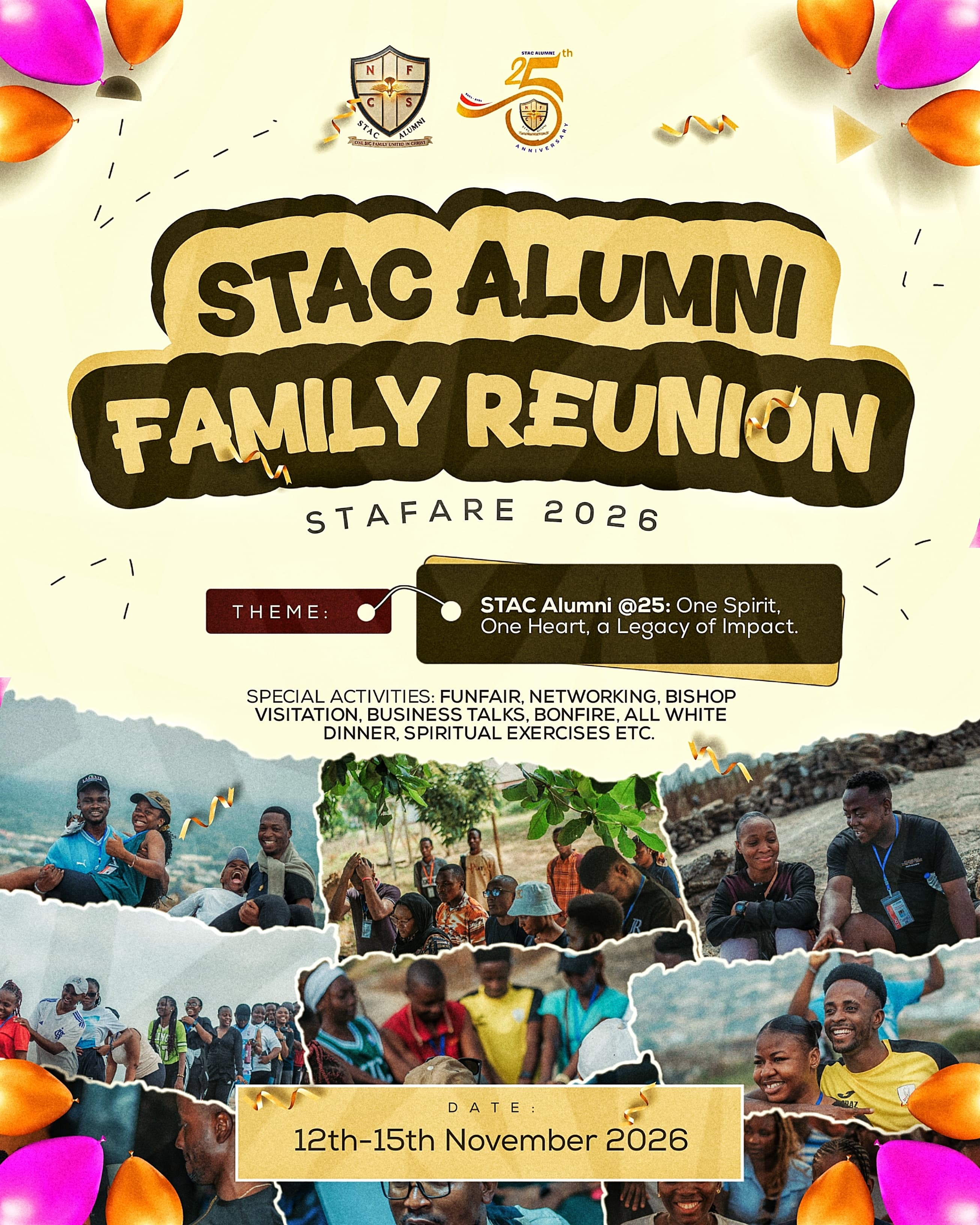 STAC alumni greeting each other at a gathering